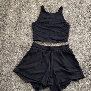 Fila Black Tank Top and Shorts Set